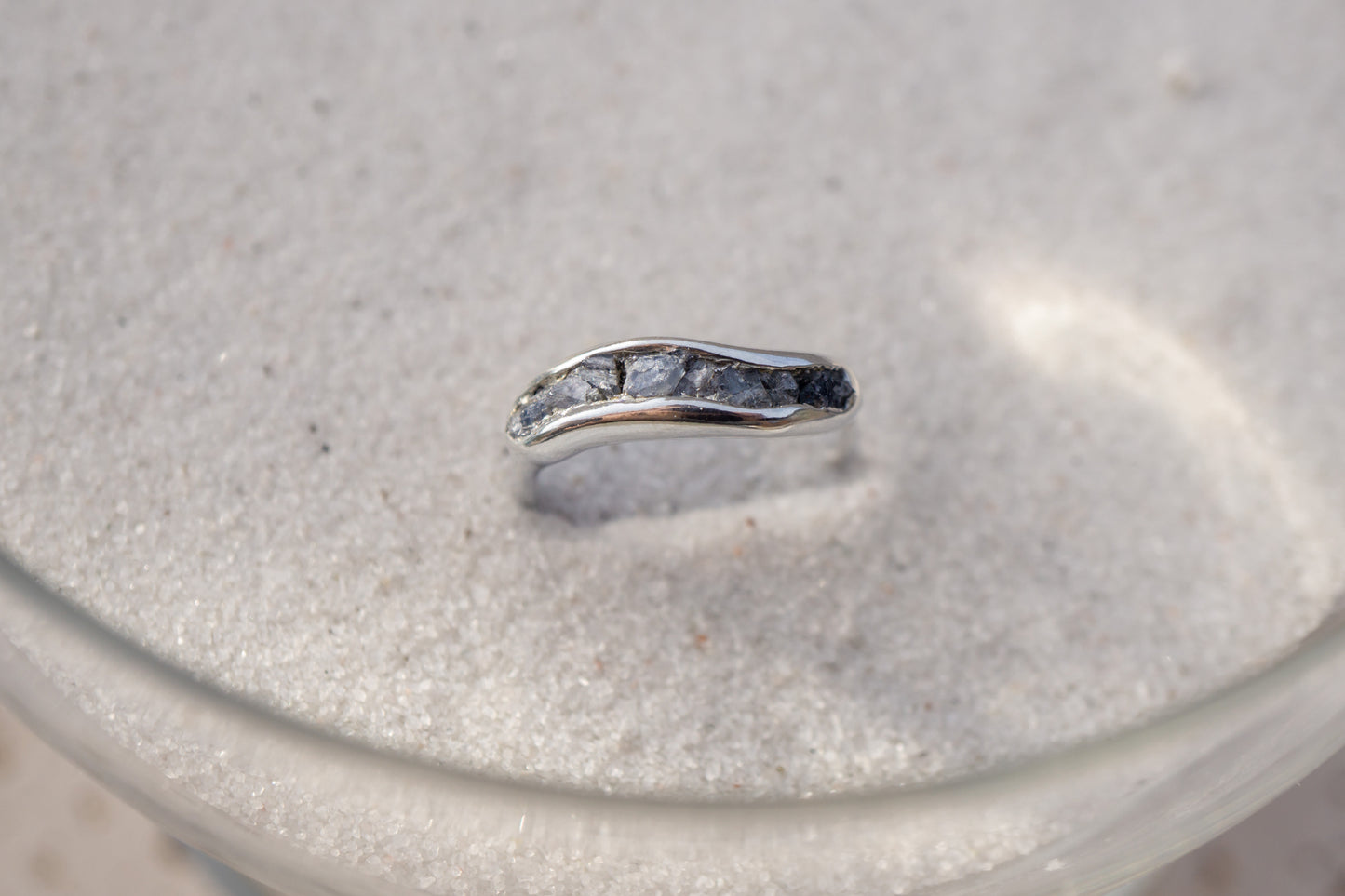 Raw sapphire ring