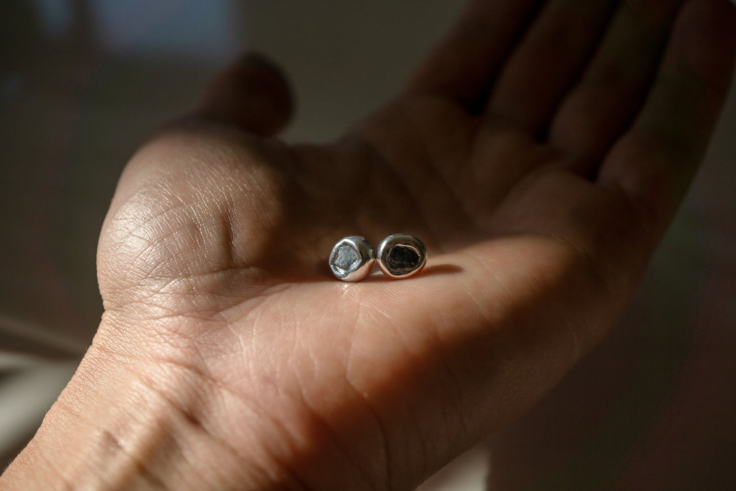 Raw sapphire earrings