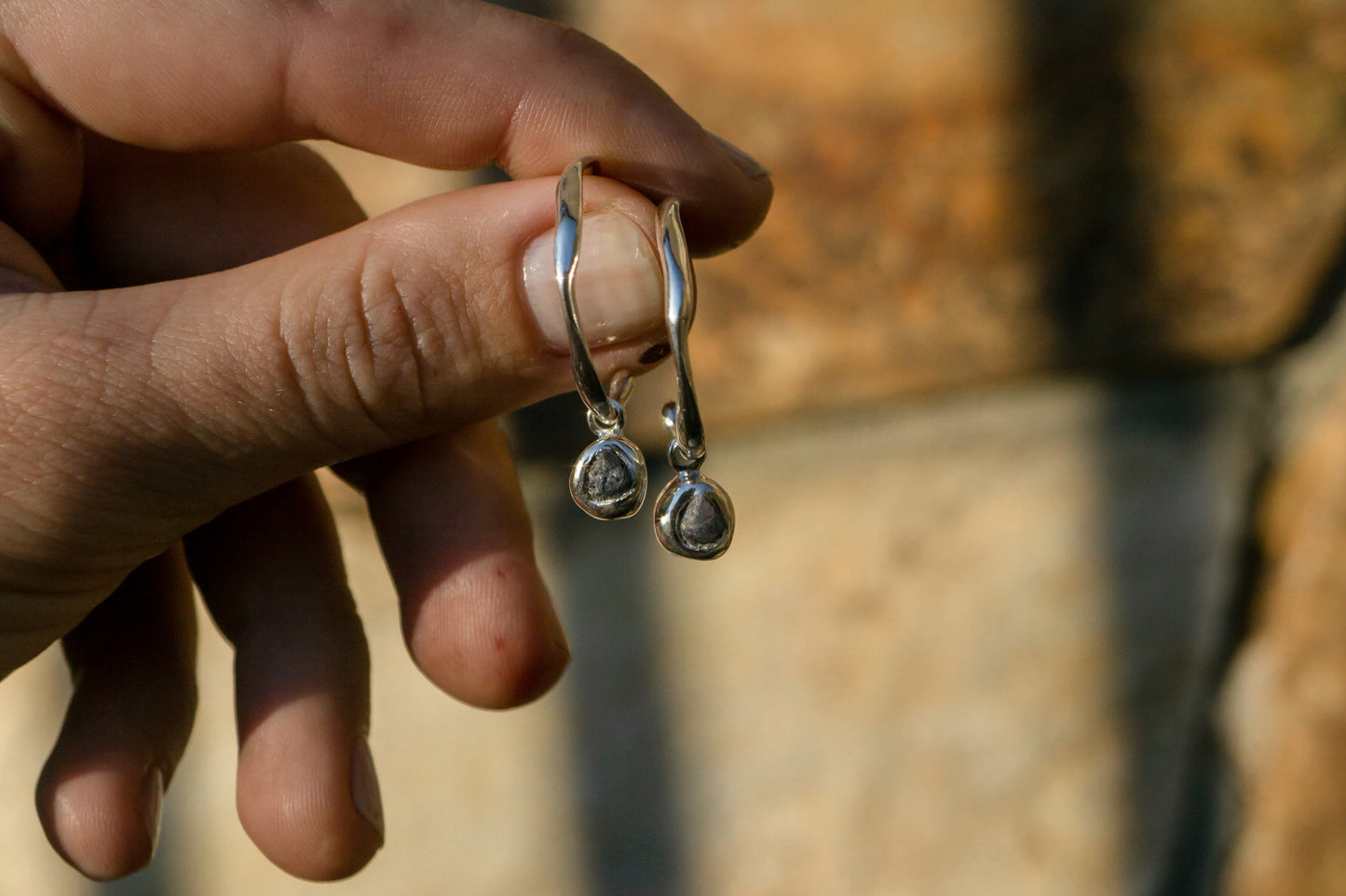Raw sapphire earrings
