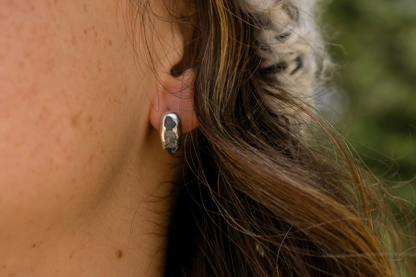 Raw sapphire earrings
