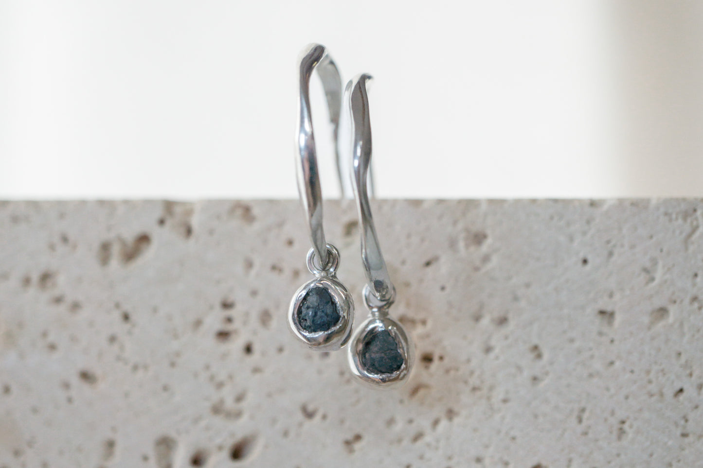 Raw sapphire earrings