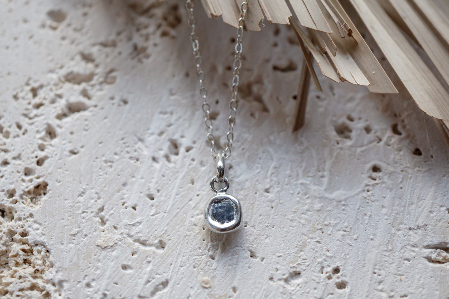 Raw sapphire necklace