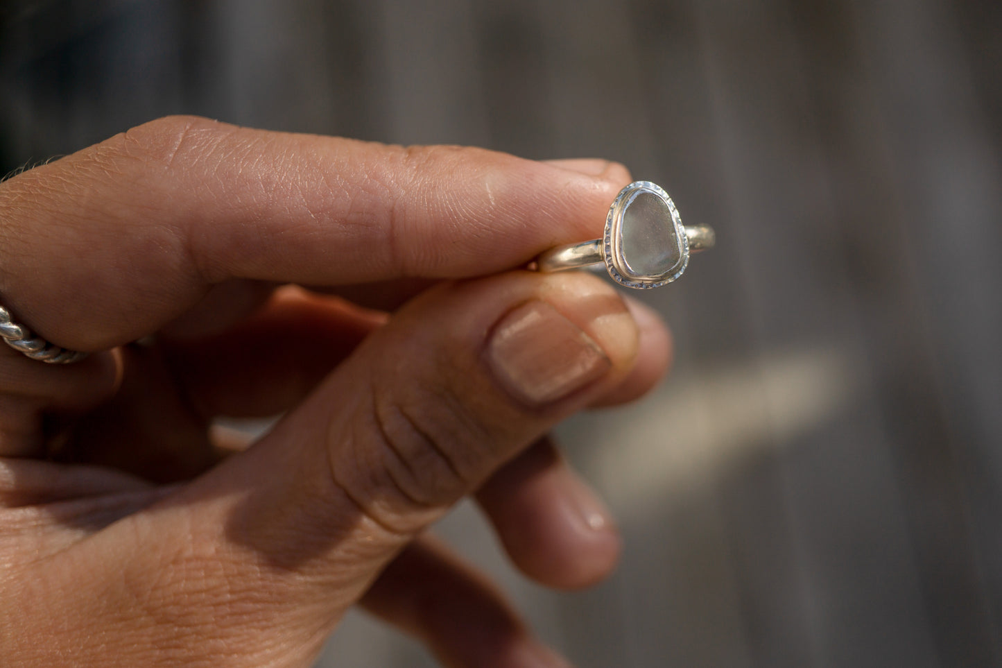 Sea glass ring, size 6