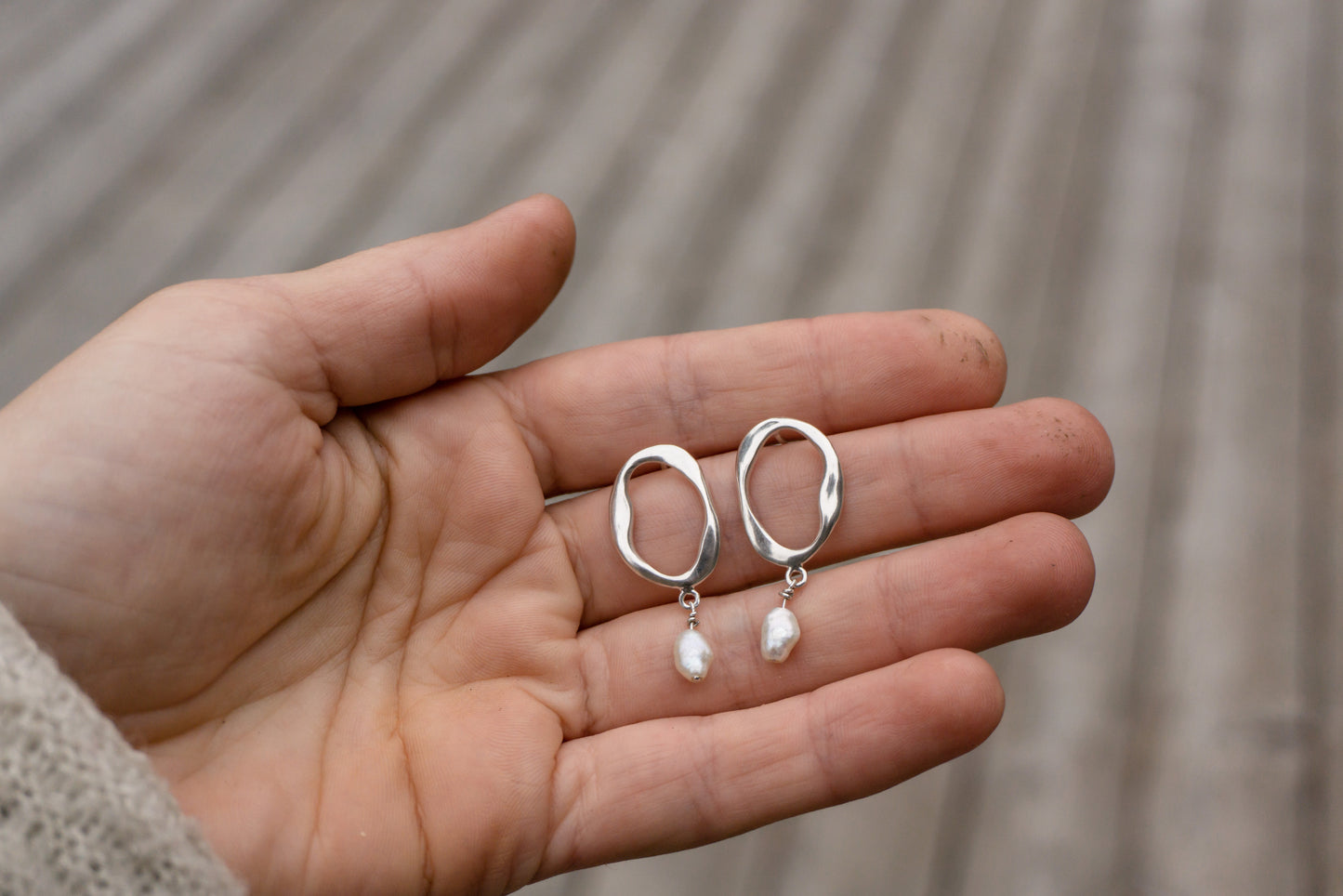 Pearl earrings - 925 silver