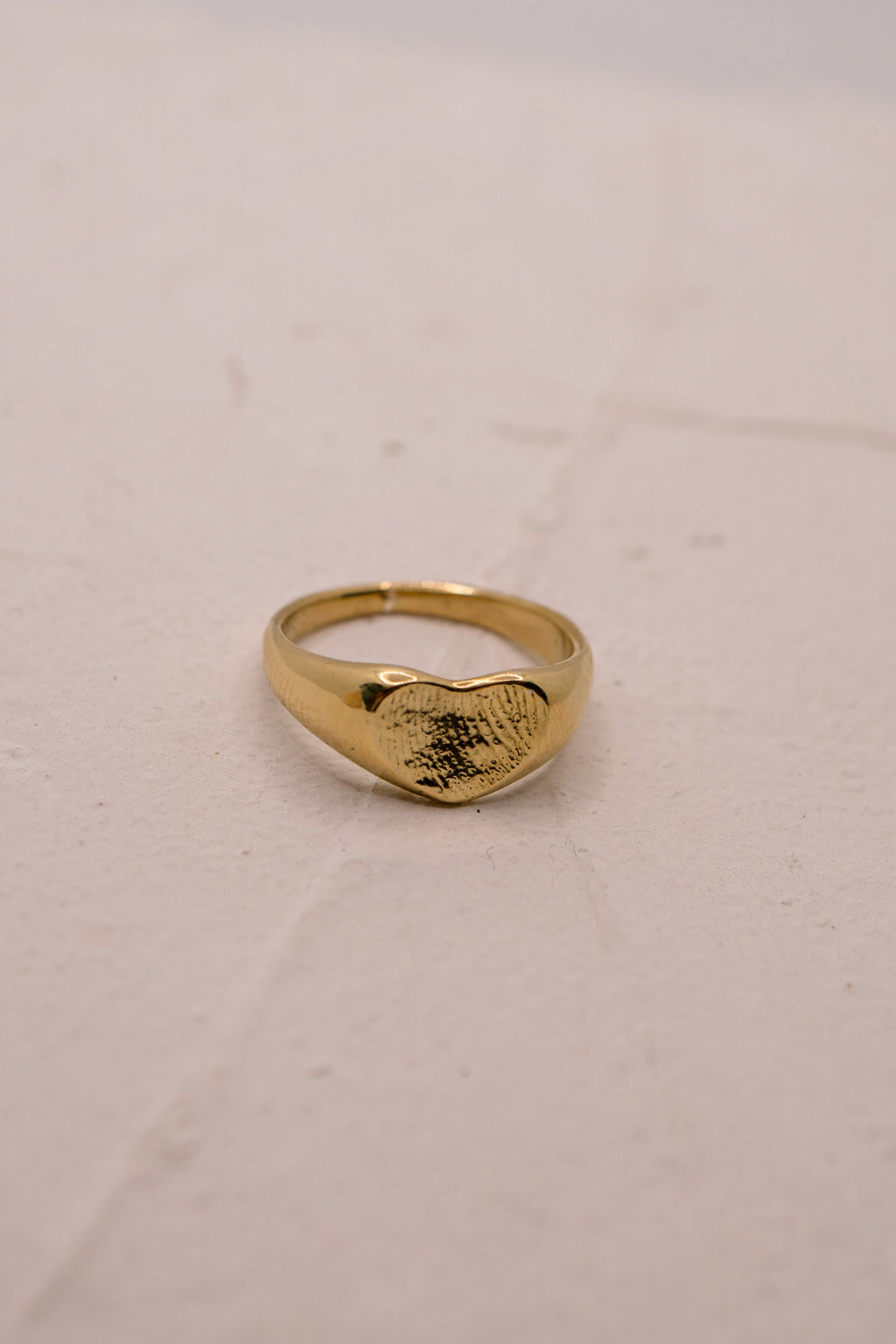 Fingerprint heart ring