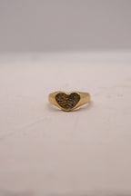Pet print heart ring