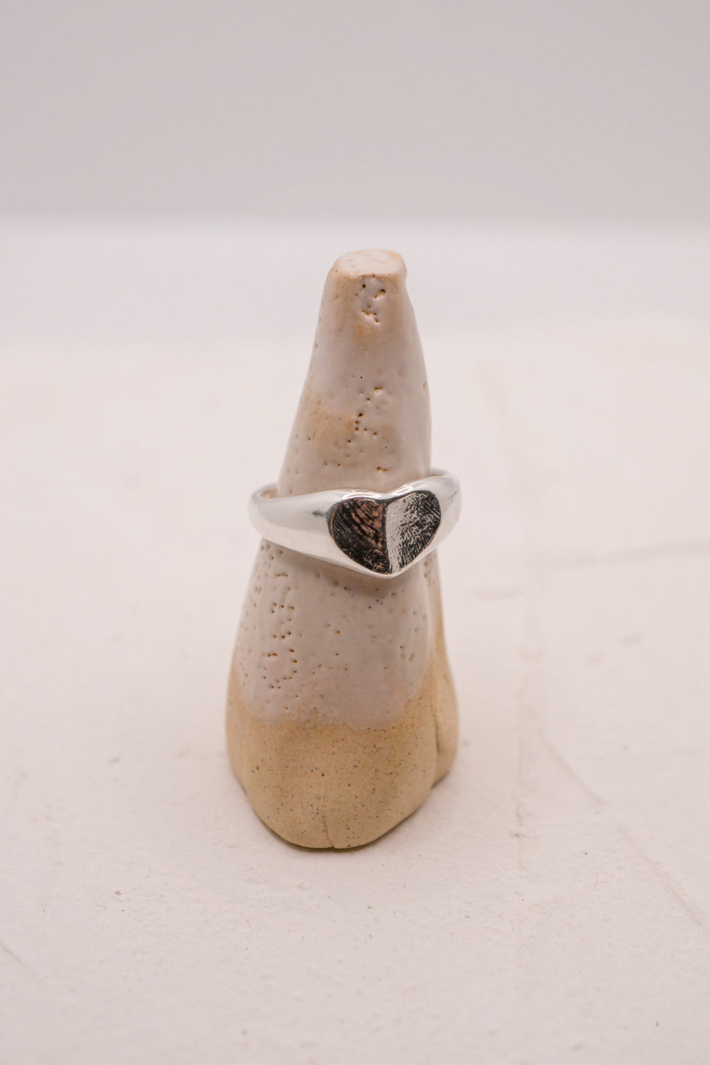 Fingerprint heart ring