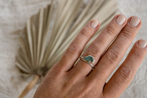 Sea glass WAVE ring, size 6