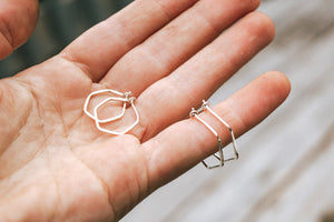 Honeycomb earrings - 925 silver