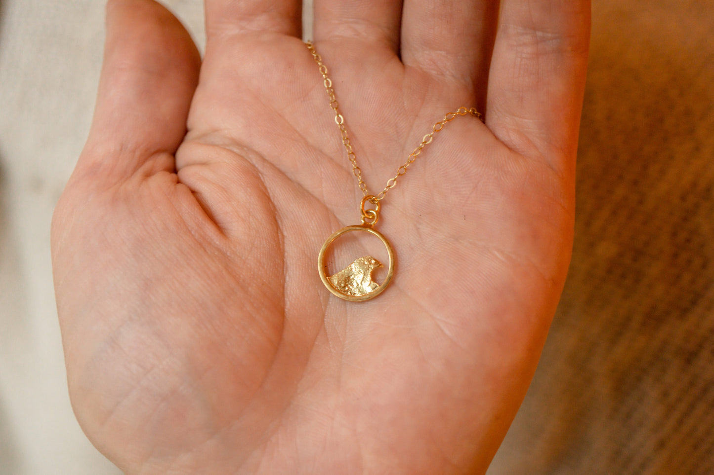 Wave necklace - gold plated
