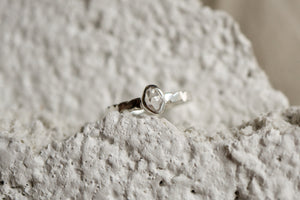 Raw herkimer diamond ring, size 6