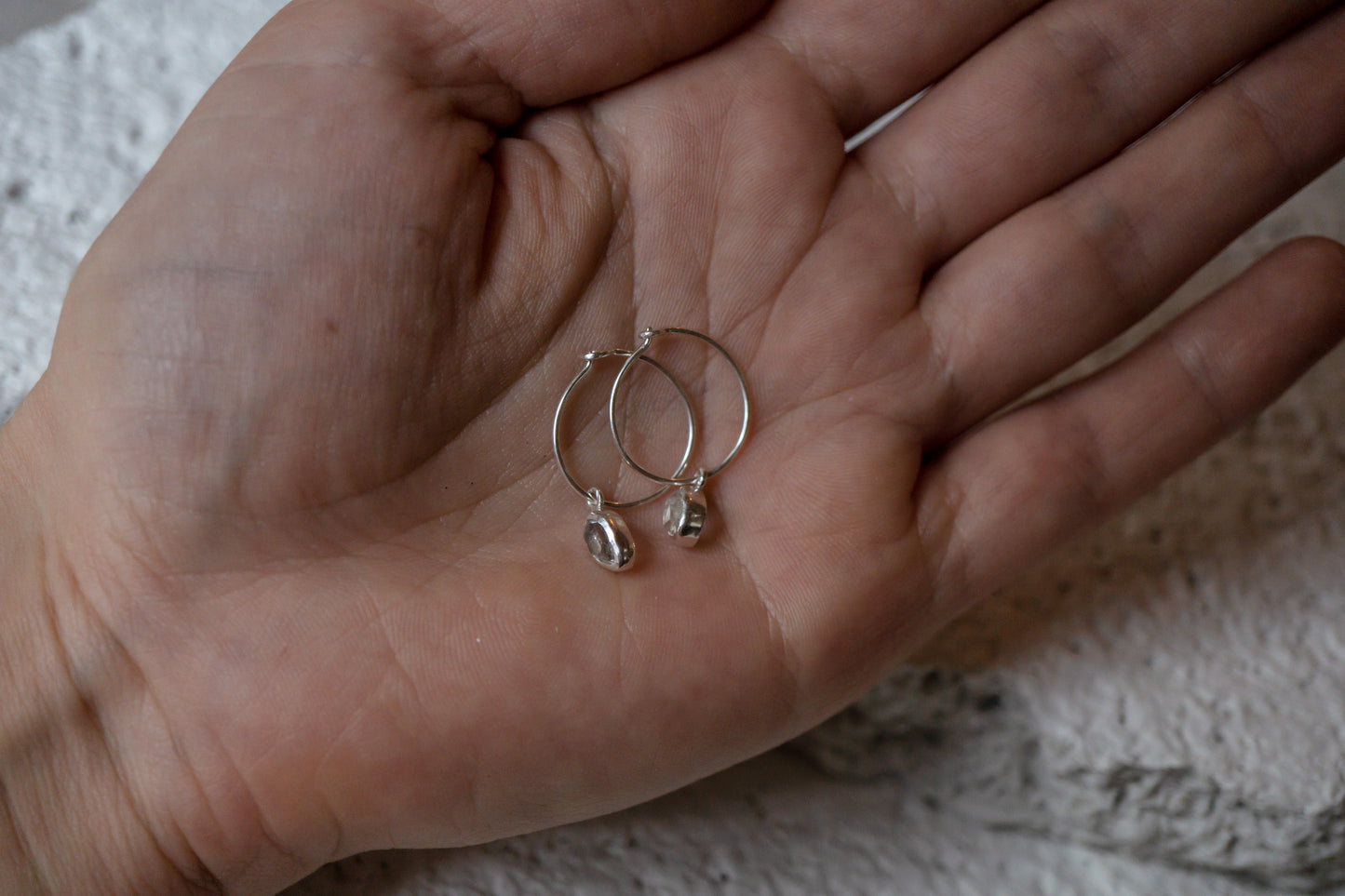 Raw herkimer diamond earrings