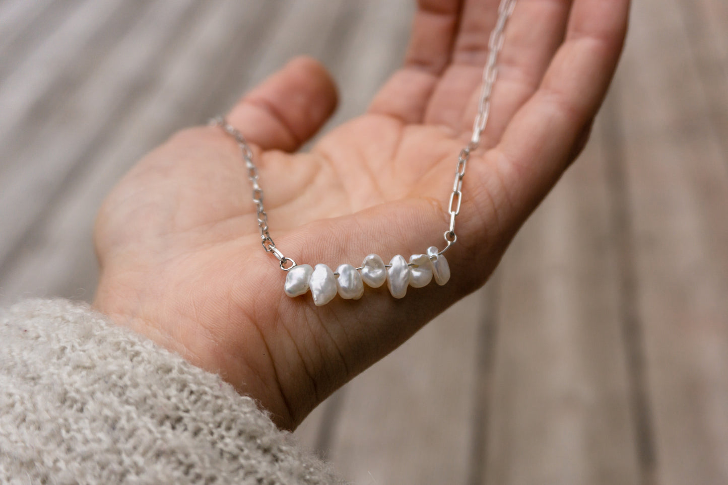 Pearl necklace - 925 silver